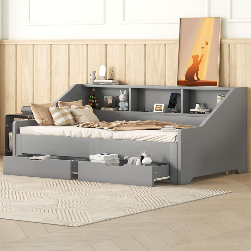 Merax Daybed Bed Frame with Storage image number 2