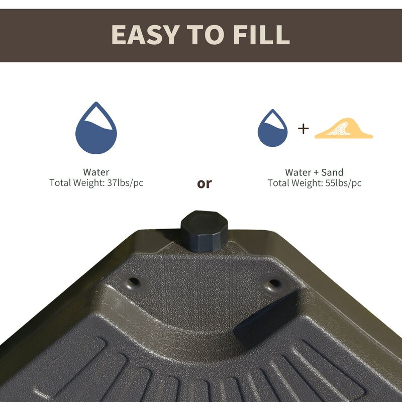 Coffee Patio Stabilizer: Fan-Shaped Cantilever Umbrella Base Weights