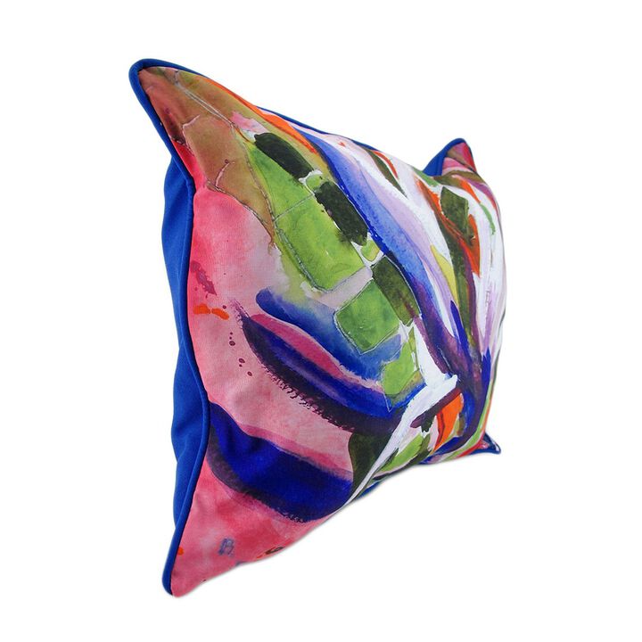 Betsy Drake Bird Of Paradise Floral 20inx16in Decorative Throw Pillow