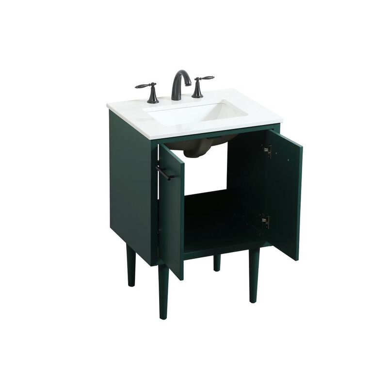 Elegant Kitchen and Bath 24 inch Single bathroom vanity in green