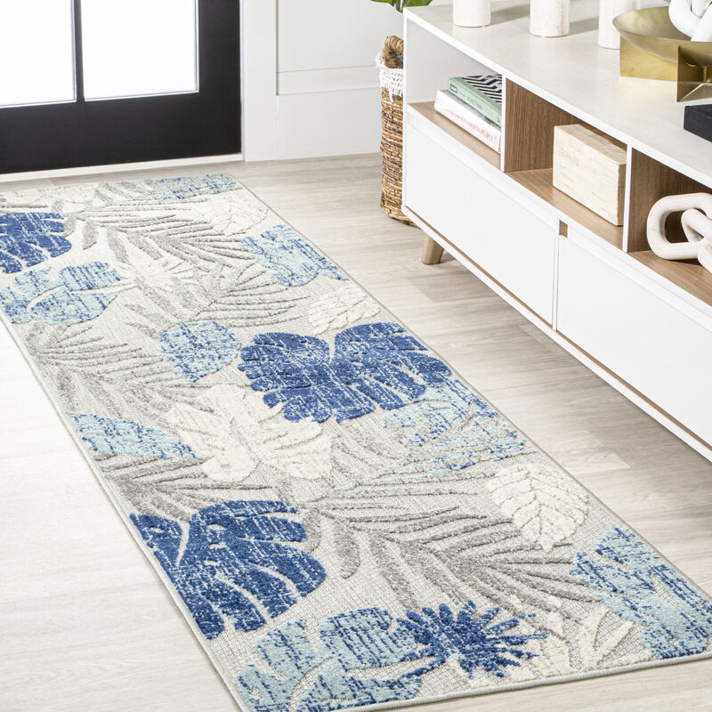 Monstera Tropical Leaf High-Low Indoor/Outdoor Area Rug