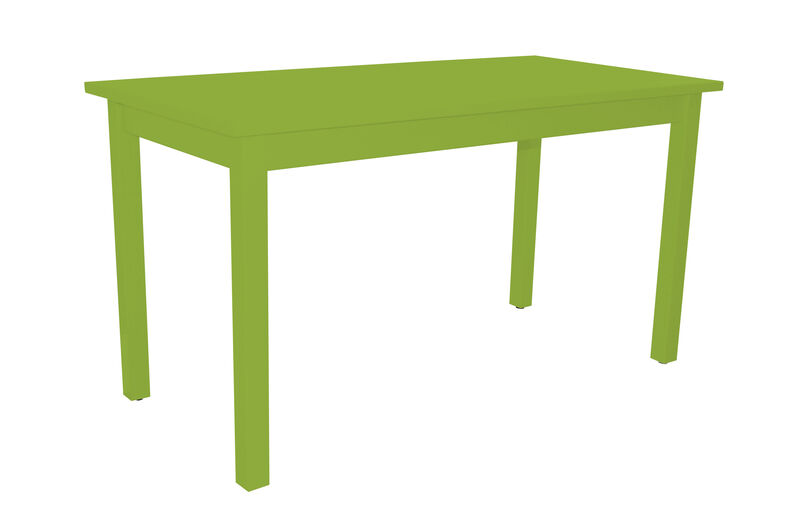 HomeRoots 60" Chartreuse Solid Wood Dining Table image number 1