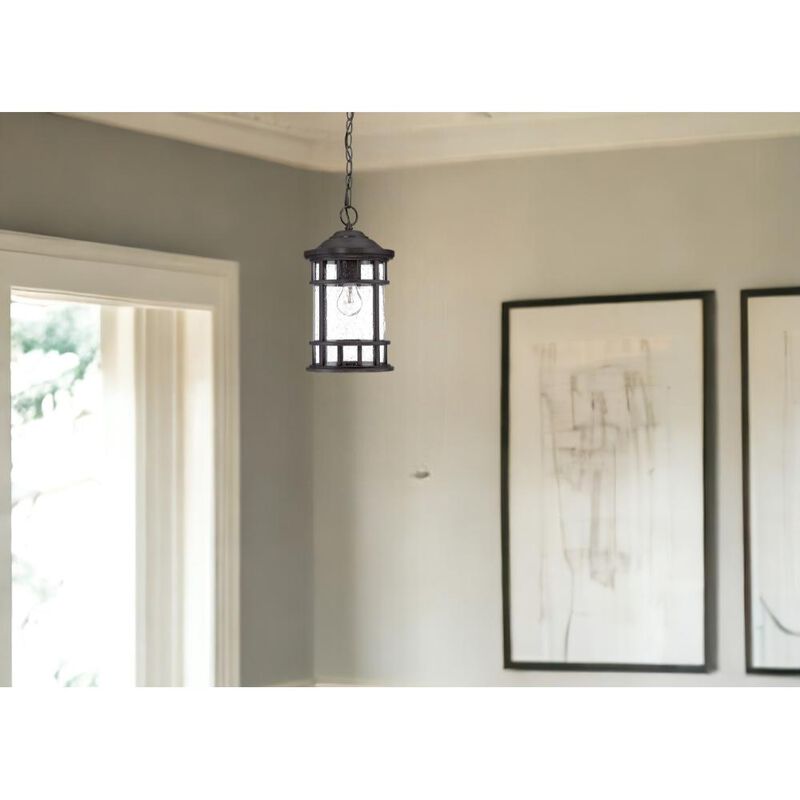 Hivvago Black Lantern Seeded Metal Dimmable Chandelier With Clear Shades