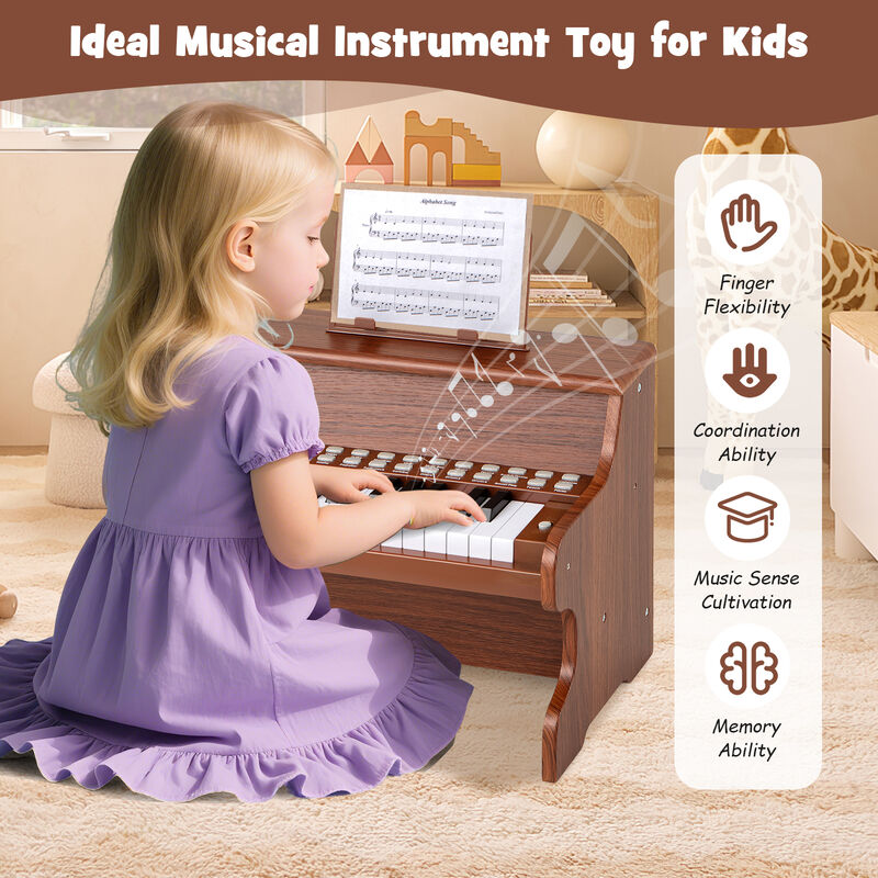 Kids 25-Key Piano Keyboard with Teaching Mode and Adjustable Speed image number 4