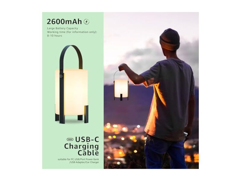 Rechargeable Cordless LED Metal Shower Lamp For Bathroom Patio Outdoor image number 3