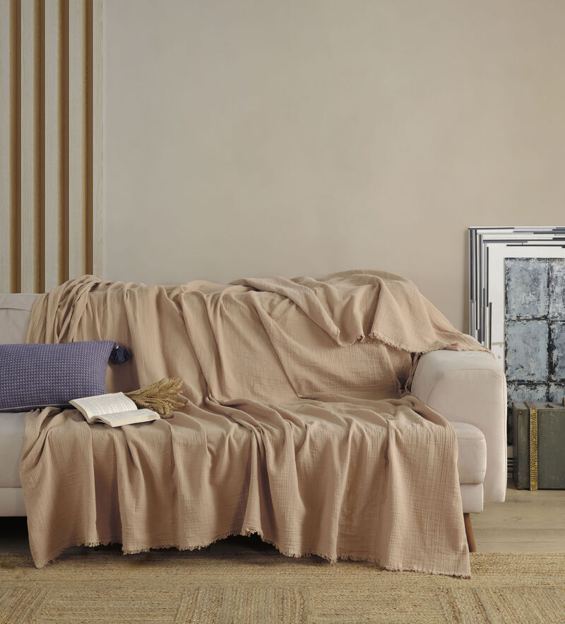 Textile Muslin Striped Cotton Full Coverlet