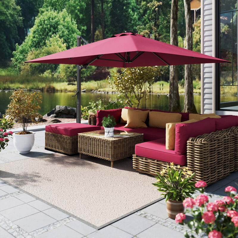 MONDAWE 10ft Square Cantilever Patio Umbrella for Outdoor Shade