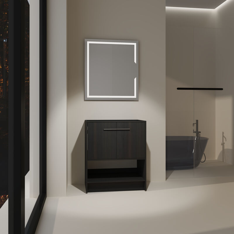 ELEMENT ACE Freestanding Bathroom Vanity, Open Bottom Storage Compartment Scratch Water Resistant Plywood Construction for Bathrooms image number 3