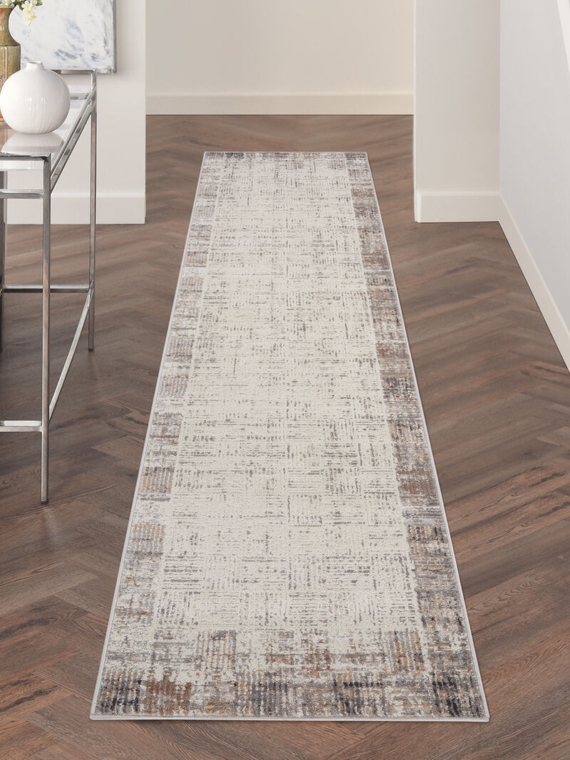 Elation ETN05 Ivory/Gray 2'2" x 16' Rug