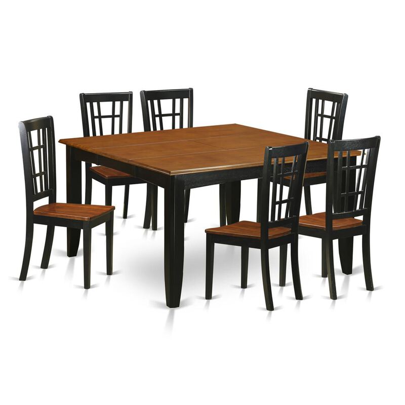 7 PC Dining room set-Dining Table and 6 Wood Dining Chairs