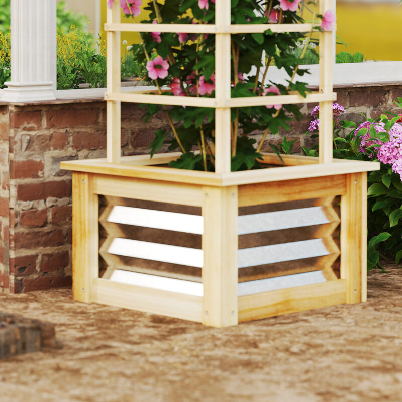 Hivvago Garden Bed with Trellis and Elevated Planter image number 7