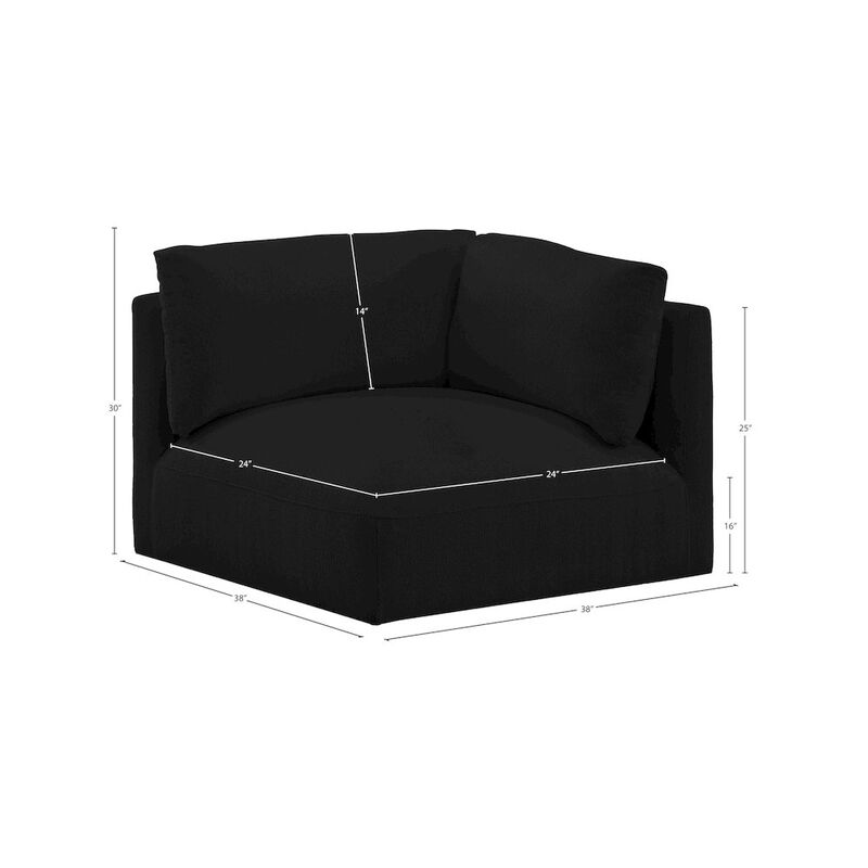 Meridian Furniture Ease Black Polyester Fabric Corner
