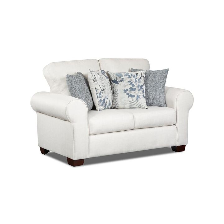 American Furniture Classics Living Room Pembroke Loveseat with Four Throw Pillows