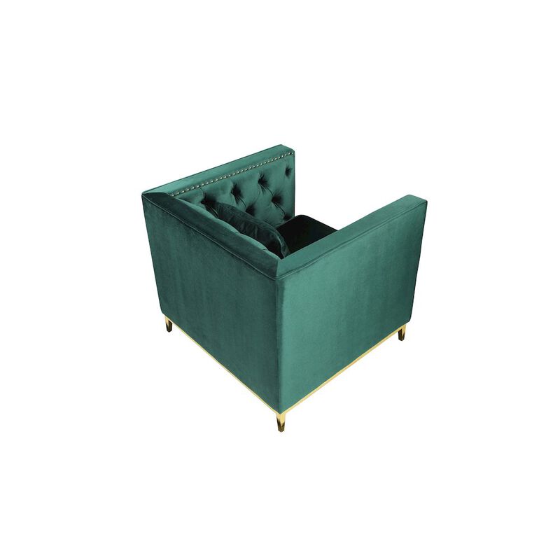 Pangea Home Vivienne Sofa Chair Velvet Green/Gold