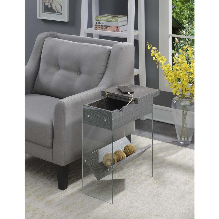 Convenience Concepts SoHo Electric Flip Top End Table