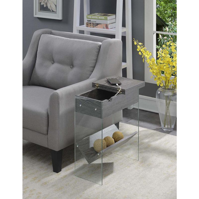 Convenience Concepts SoHo Electric Flip Top End Table