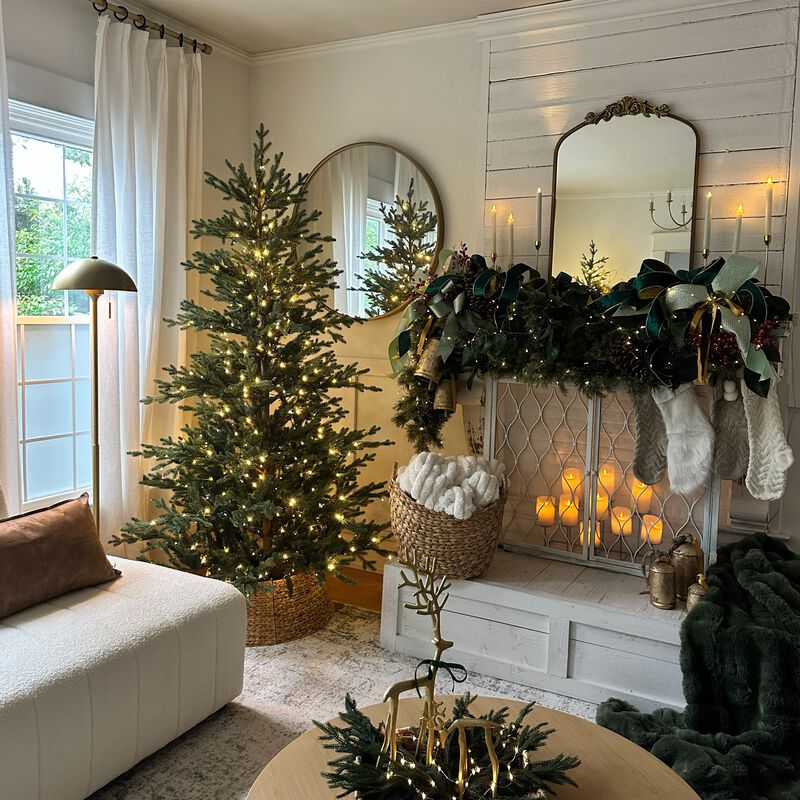 7 Foot Pre-Lit Alberta Alpine Fir Christmas Tree with 400 Warm White LED Lights image number 2