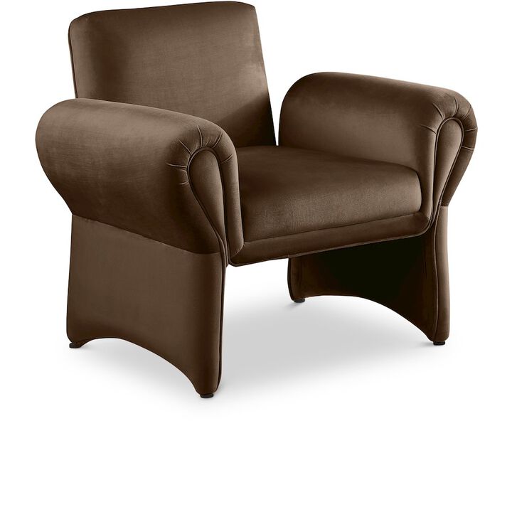 Meridian Furniture Fleurette Brown Velvet Accent Chair