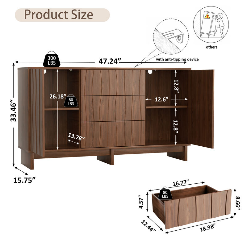 Lobspo 47.2" Stripe  Sideboard image number 4