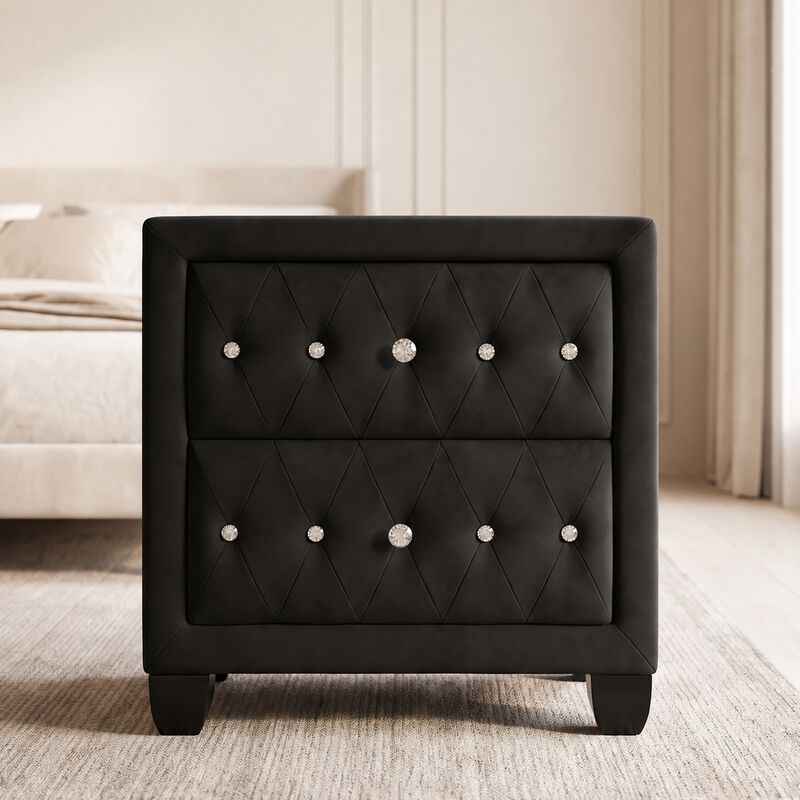 Ceralissiq Tufted 2-Drawer Nightstand image number 1