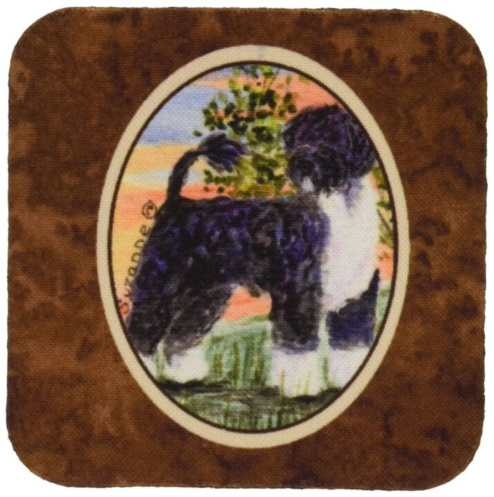 Caroline's Treasures SS8855FC Portuguese Water Dog Foam Coasters (Set of 4), 3.5 H x 3.5 W, Multicolor