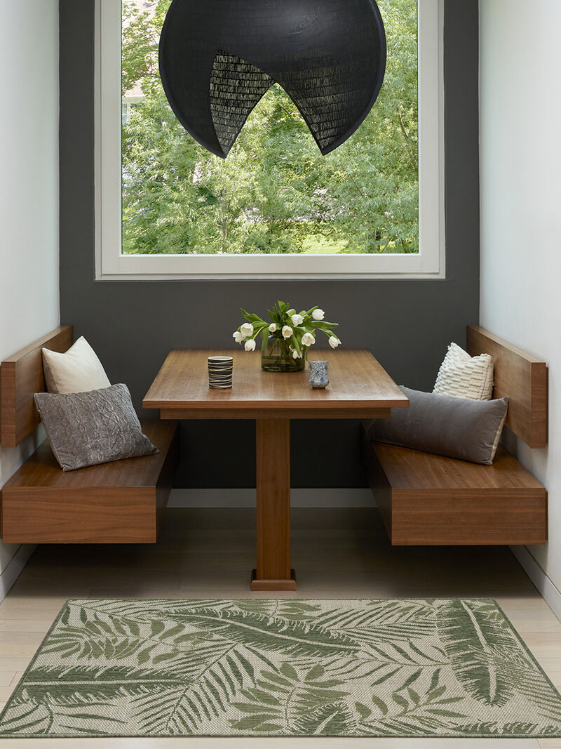 Garden Oasis GOA02 Ivory/Green 3' x 5' Rug