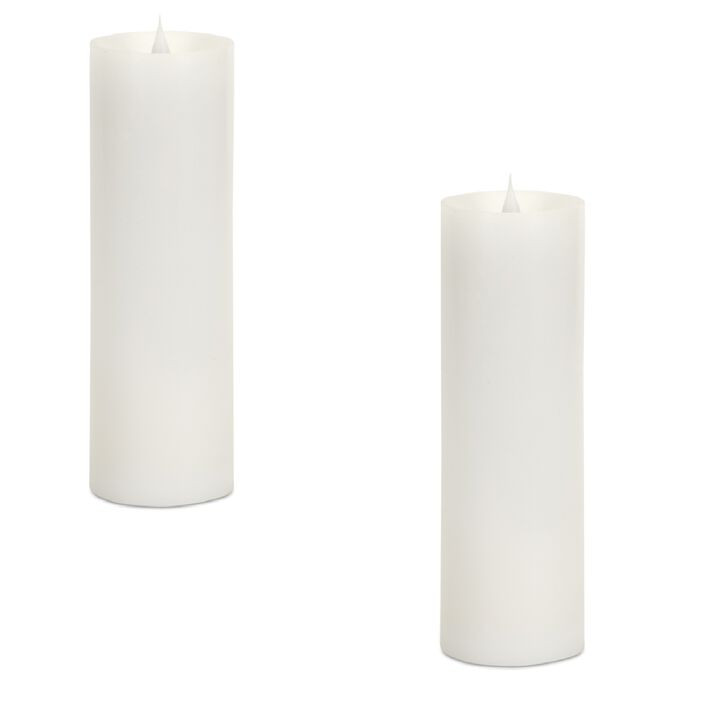 Simplux LED Pillar Candle with Moving Flame (Set of 2) for Realistic Lighting