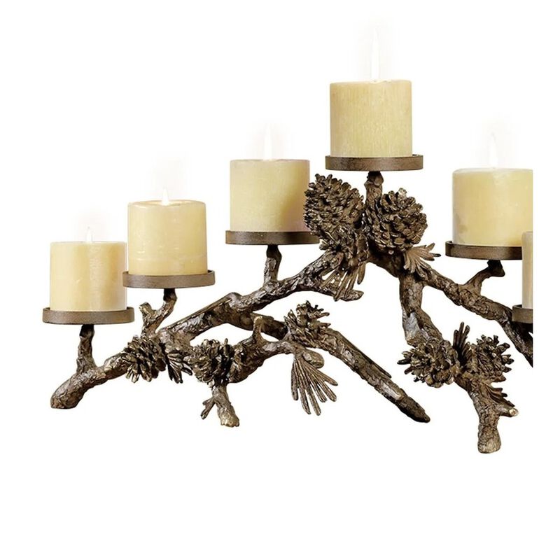 Spi Aluminum Pinecone Mantlepiece Candleholder image number 2