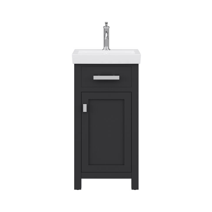 Mia 18 In. Integrated Ceramic Sink Top Bath Vanity in Espresso