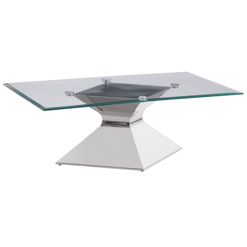 Coaster Jenny Glass Top Stainless Steel Coffee Table Chrome