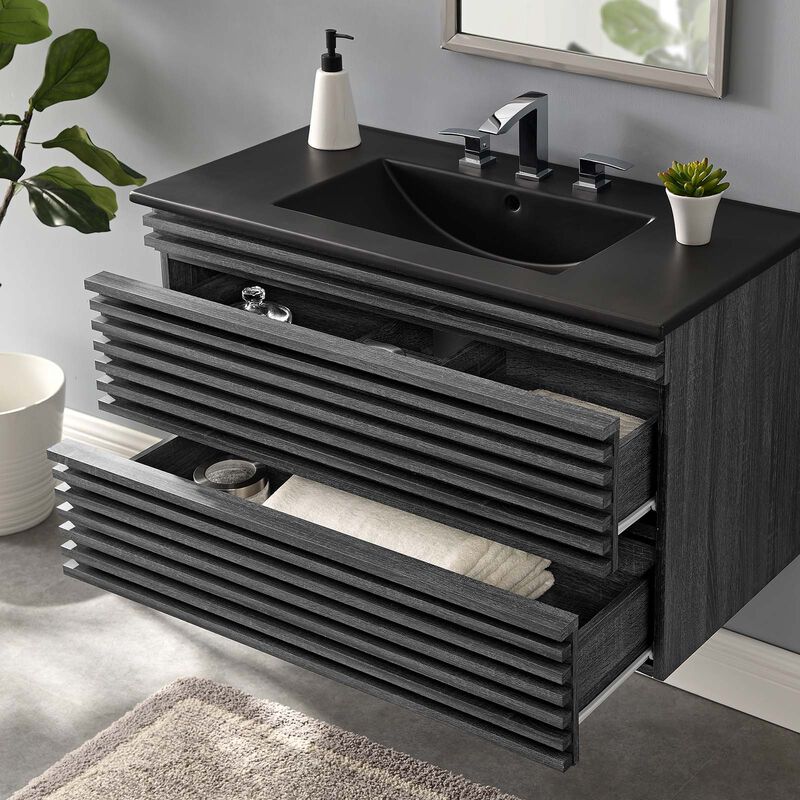 Render 36" Wall-Mount Bathroom Vanity image number 1