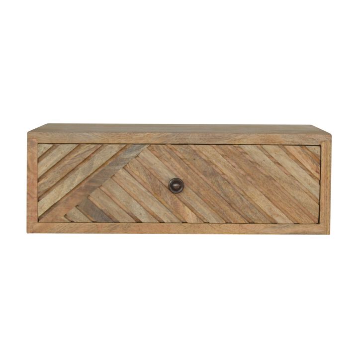 Artisan Furniture Solid Wood Floating Line Carved Nightstand