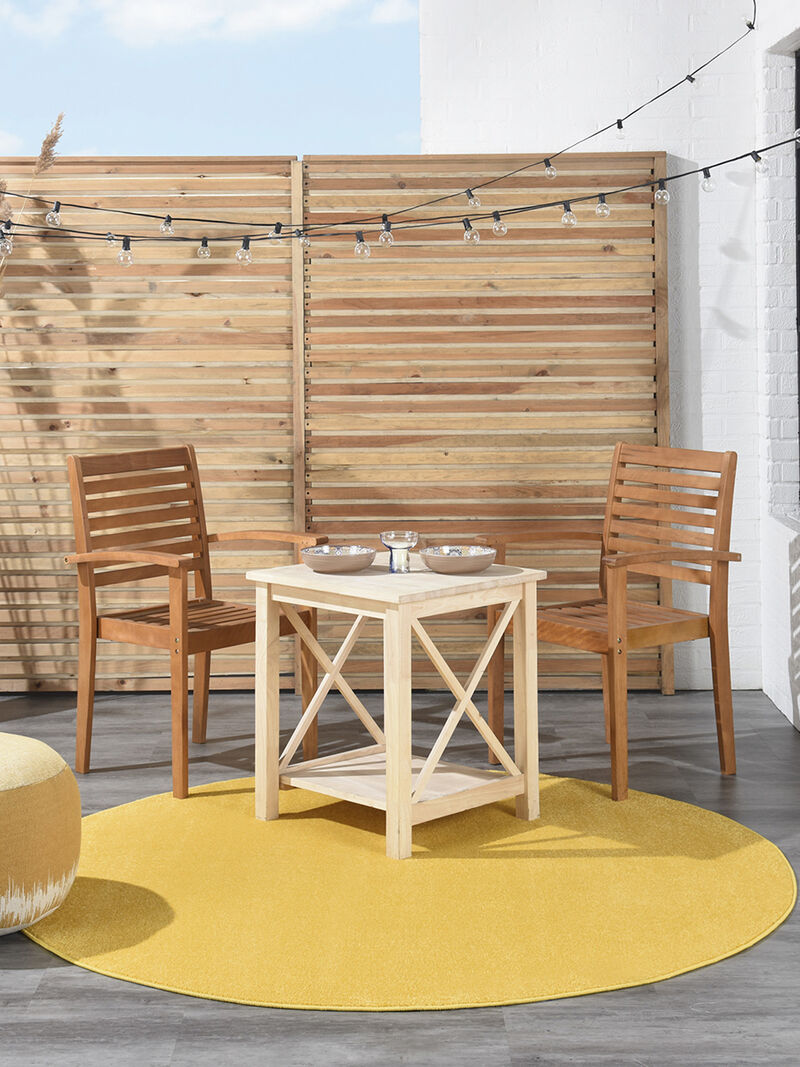 Nourison Essentials NRE01 Yellow 6' x Round Rug