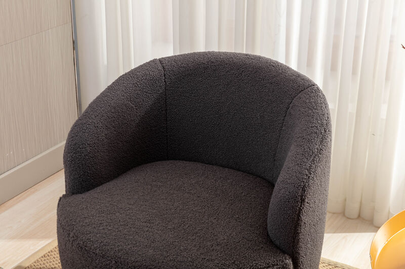 Streamdale Teddy Swivel Barrel Armchair with Metal Ring, Dark