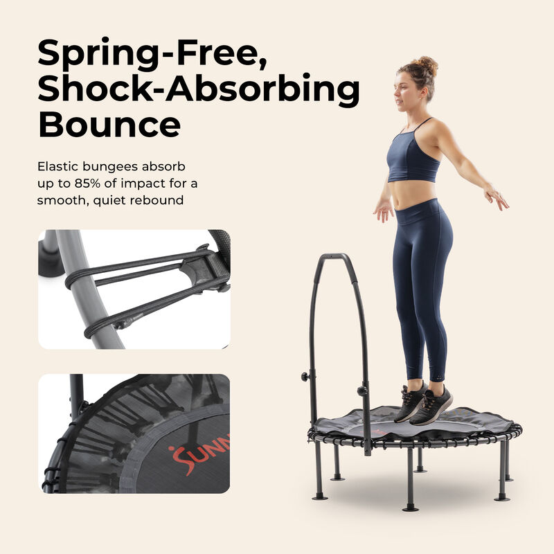 Sunny Health & Fitness Active Quiet Fitness 40" Trampoline with Adjustable Stability Handlebar image number 2