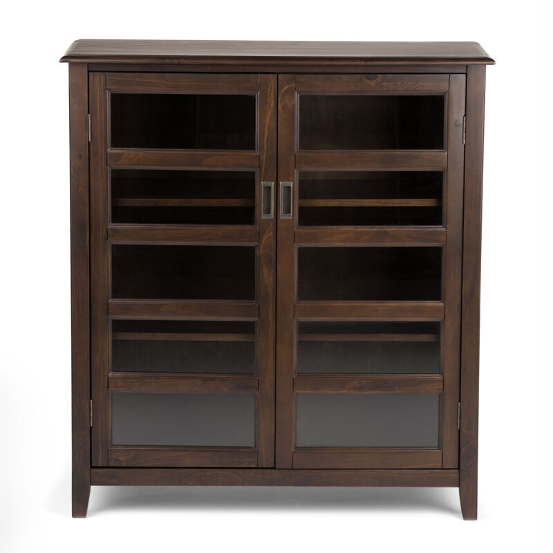 Burlington SOLID WOOD 40 inch Wide Transitional Medium Storage Cabinet in Mahogany Brown