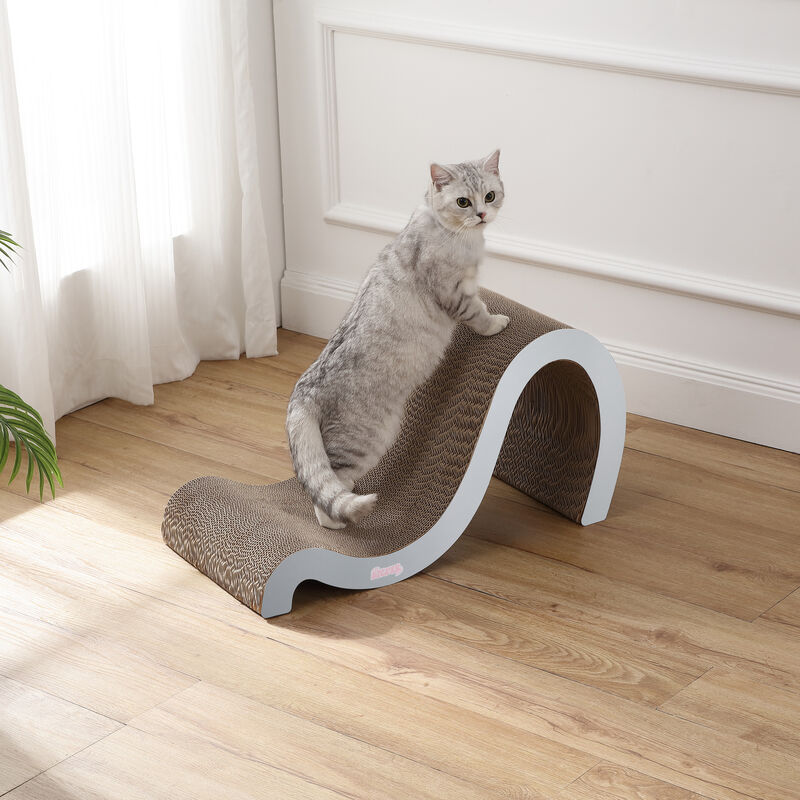 Kona Modern Cardboard Double-Sided Wave Cat Scratcher with Catnip