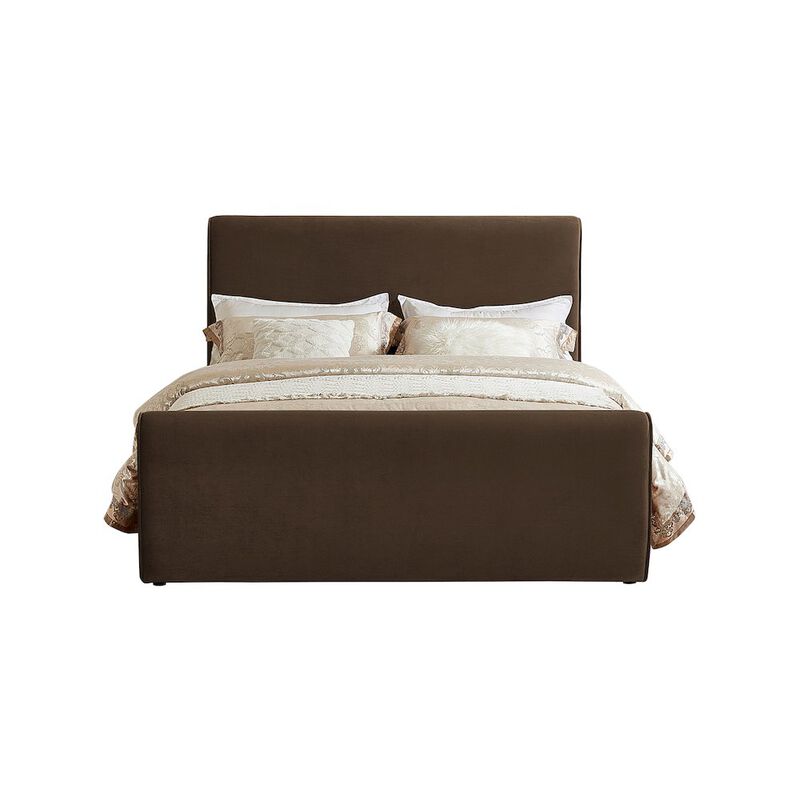 Meridian Furniture Sloan Brown Velvet Queen Bed