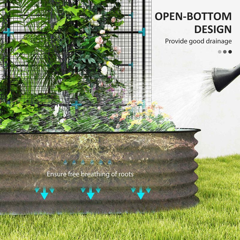 Hivvago Climbing Plant Raised Planter with Arch Trellis image number 7