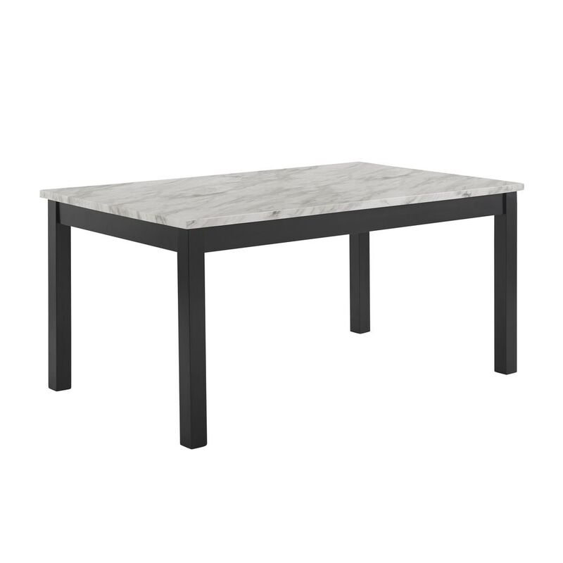 New Classic Furniture Furniture Celeste Wood Dining Table with Faux Marble Top in Espresso