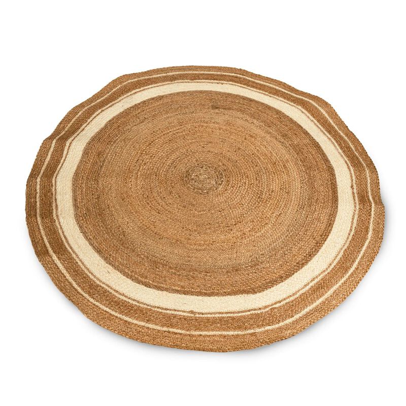 Round Braided Dichromic Boho Jute Mat image number 2