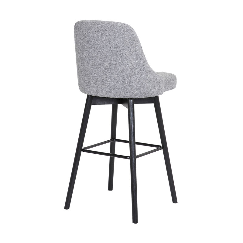 HomeRoots Solid Wood and Fabric Armless Swivel Bar Stool image number 3