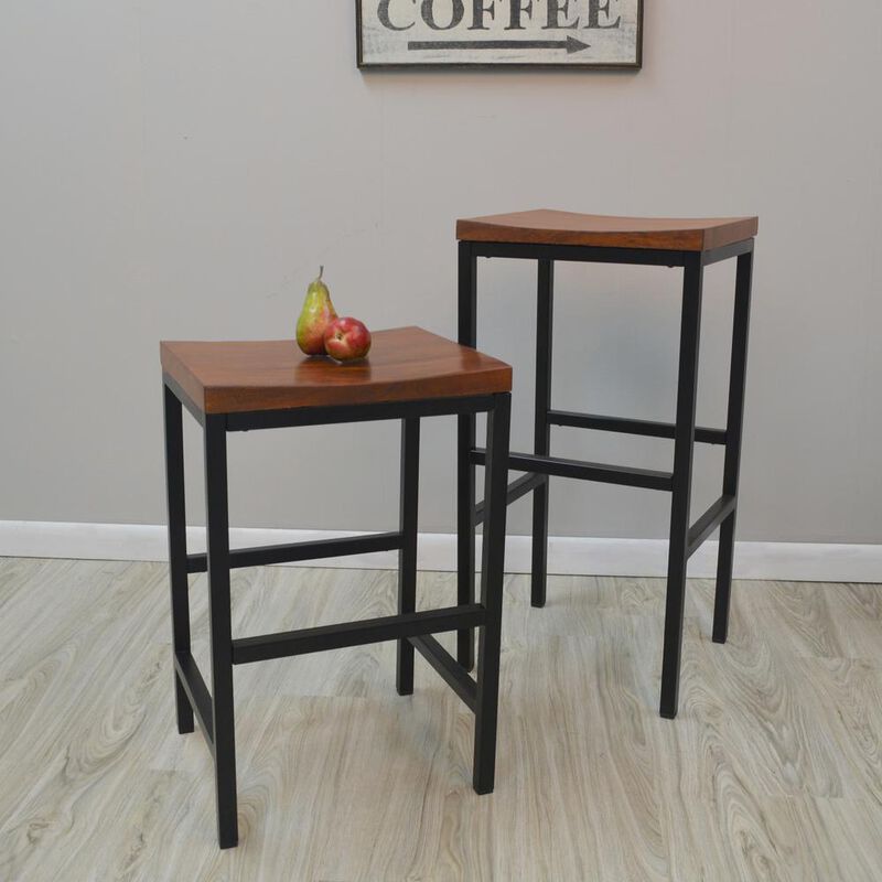 Carolina Living Aileen 30 Barstool - Chestnut/Black