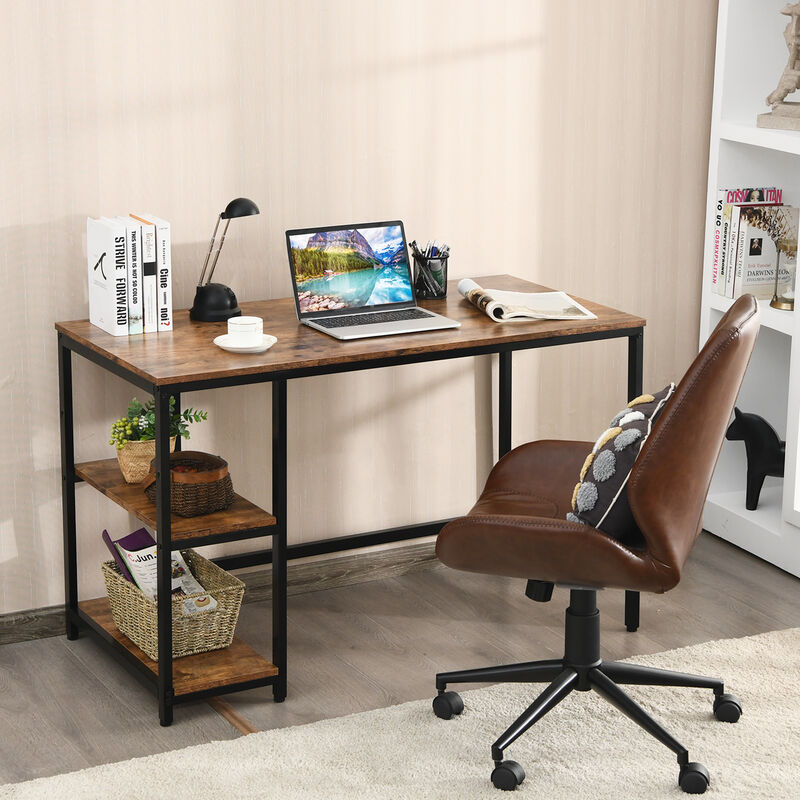 Costway 47'' Computer Desk Office Study Table Workstation Home w/ Adjustable Shelf Black