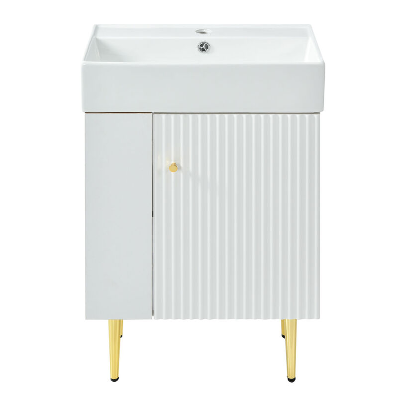 ELEMENT ACE 21.6 Inch Freestanding Bathroom Vanity Cabinet Without Sink Large Open Storage Waterproof Coating Soft Close Doors Easy Assembly for Bath Spaces image number 0