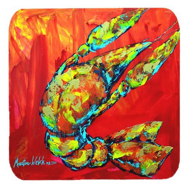 Caroline's Treasures MW1134FC Crawfish Hot Craw Foam Coasters (Set of 4), 3.5 H x 3.5 W, Multicolor