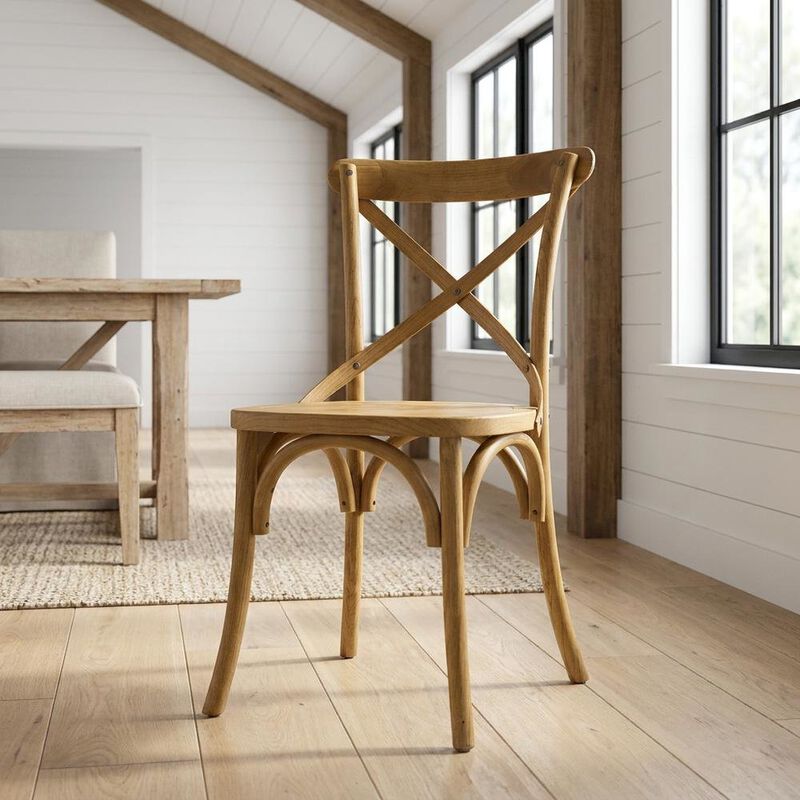 Solid Wood Dining Side Chair with Cushioned Seat for Dining Room, White image number 4