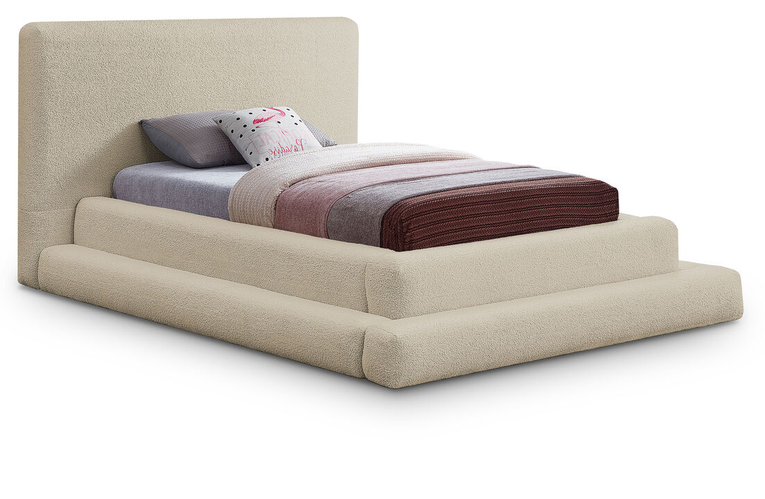 Meridian Furniture Dane Beige Teddy Fabric Twin Bed