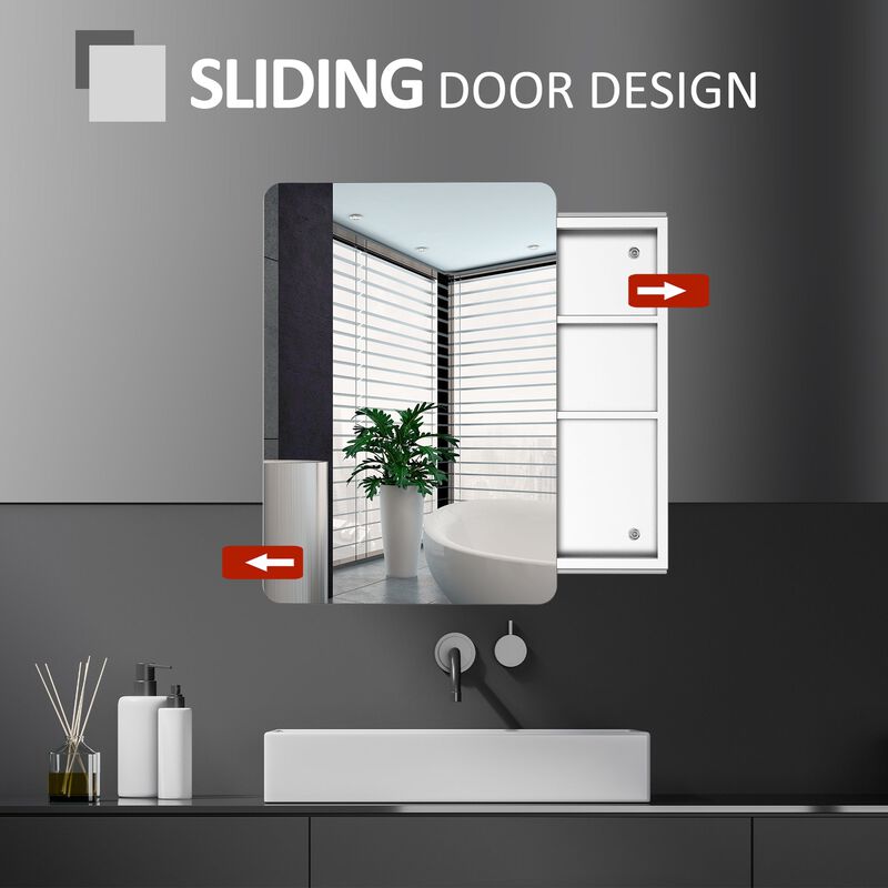 Mirrored Bathroom Cabinet: 18"x26" Stainless Steel Wall Organizer