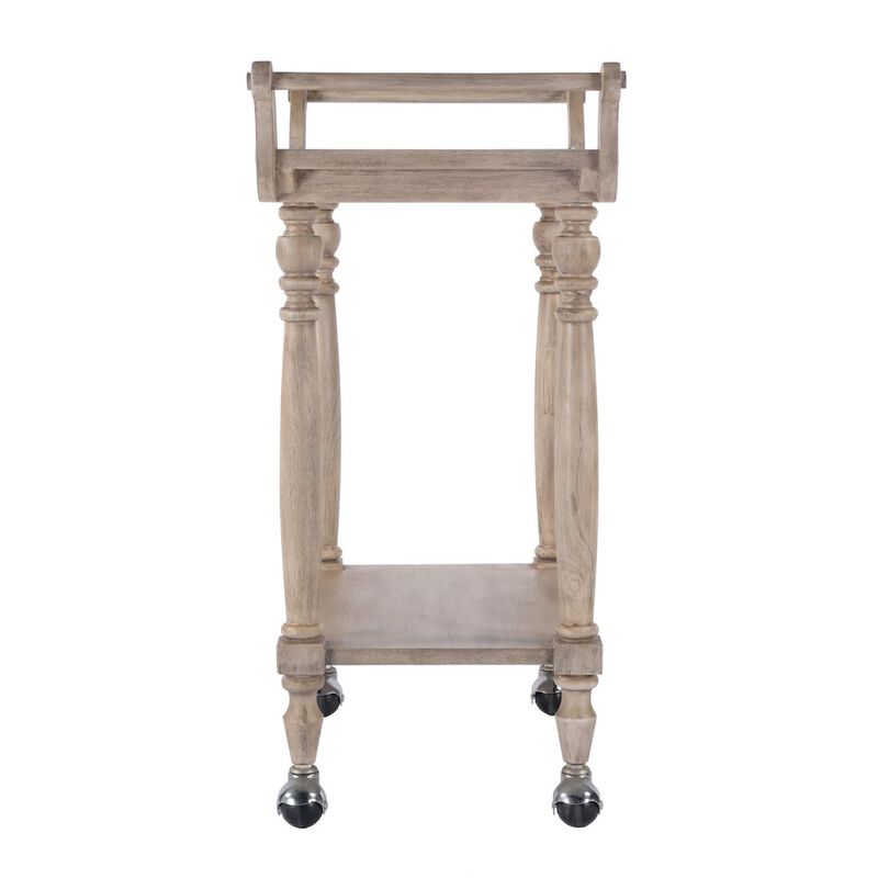 Butler Specialty Danielle Marble Bar Cart, Tan/Beige